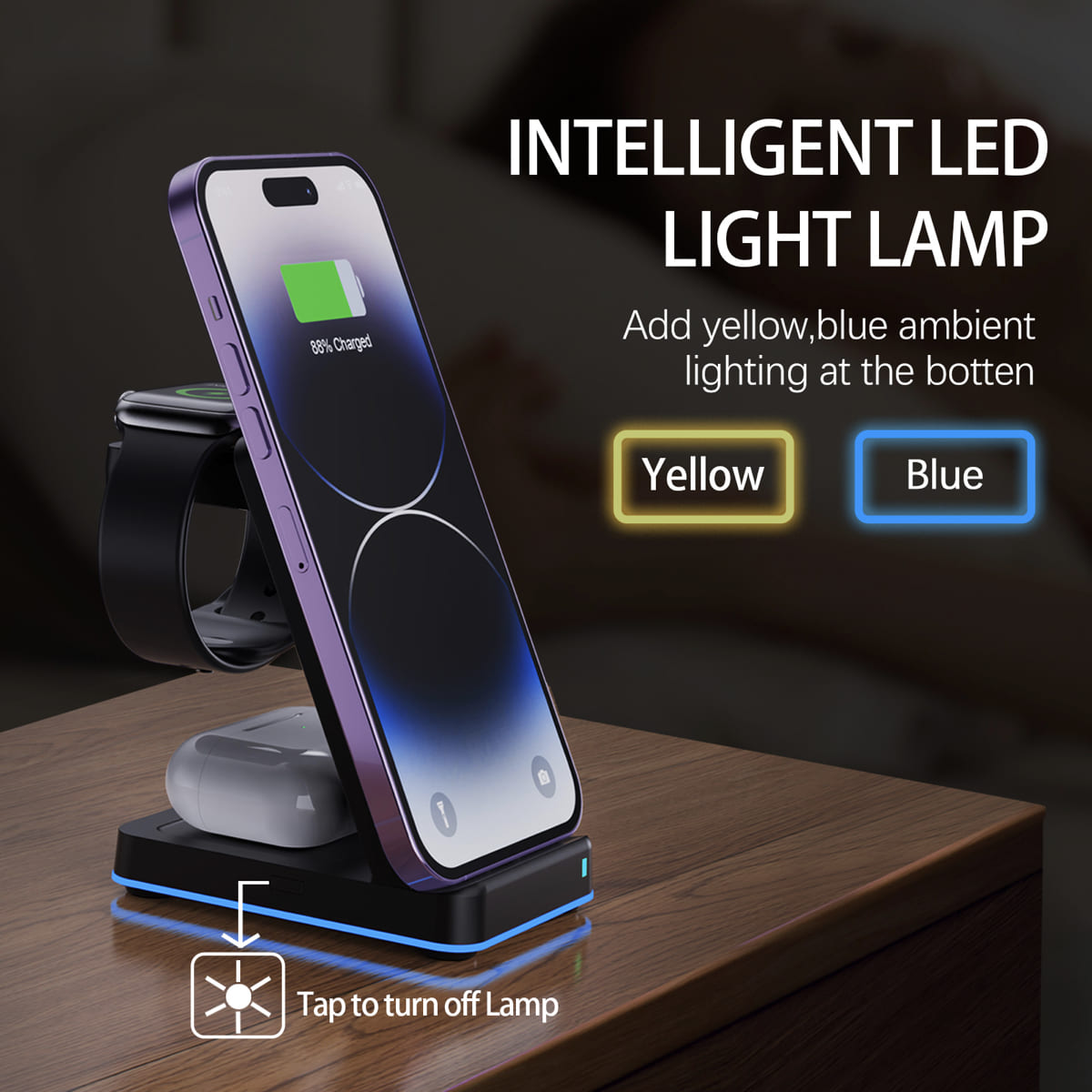 3in1 Wireless Charger for iPhone & Galaxy