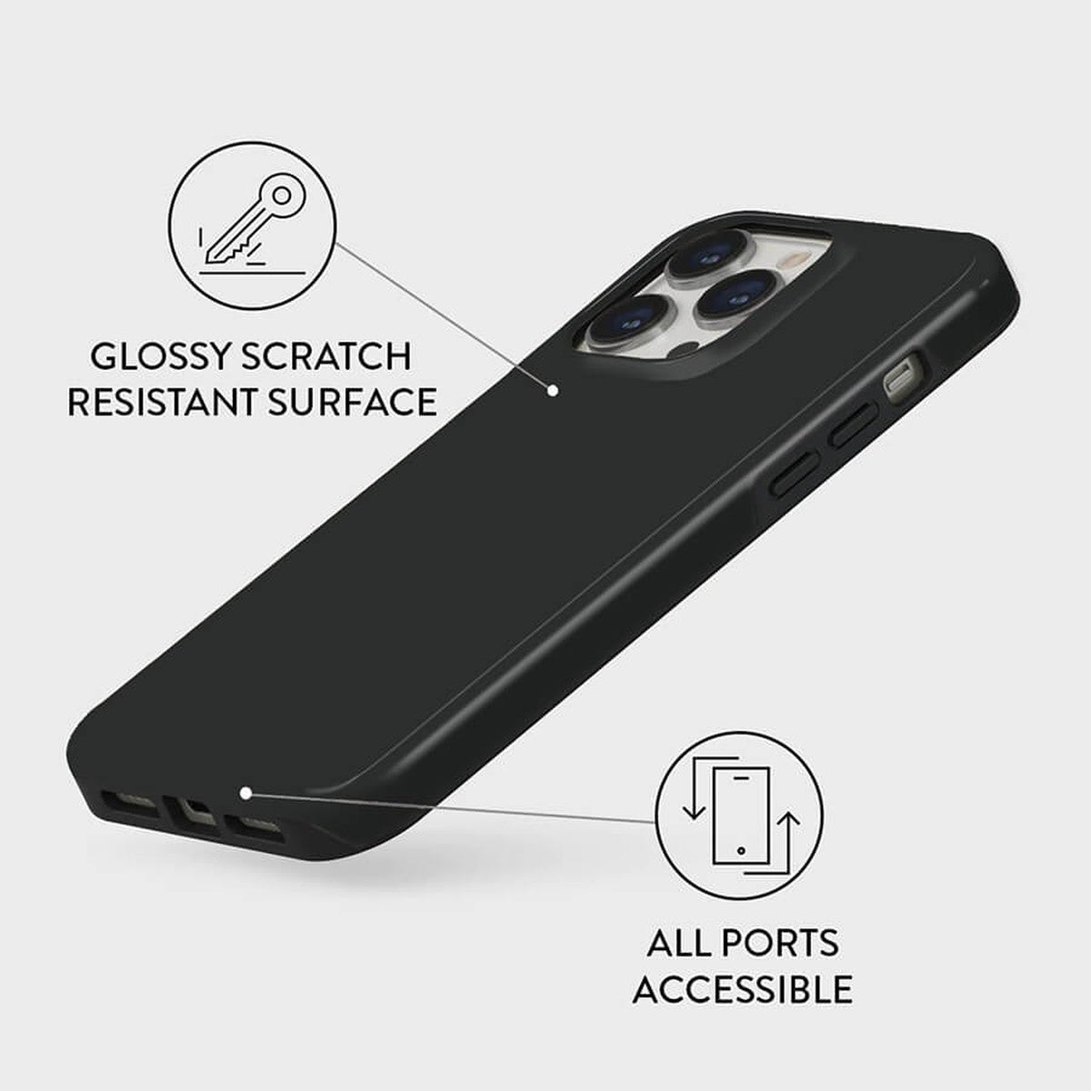 Pure Elegant Black | Pure Color Classic Case Customize Phone Case shipmycase   